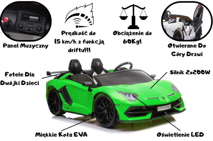 Lamborghini Aventador SVJ Roadster - Auto na Akumulator dla Dzieci